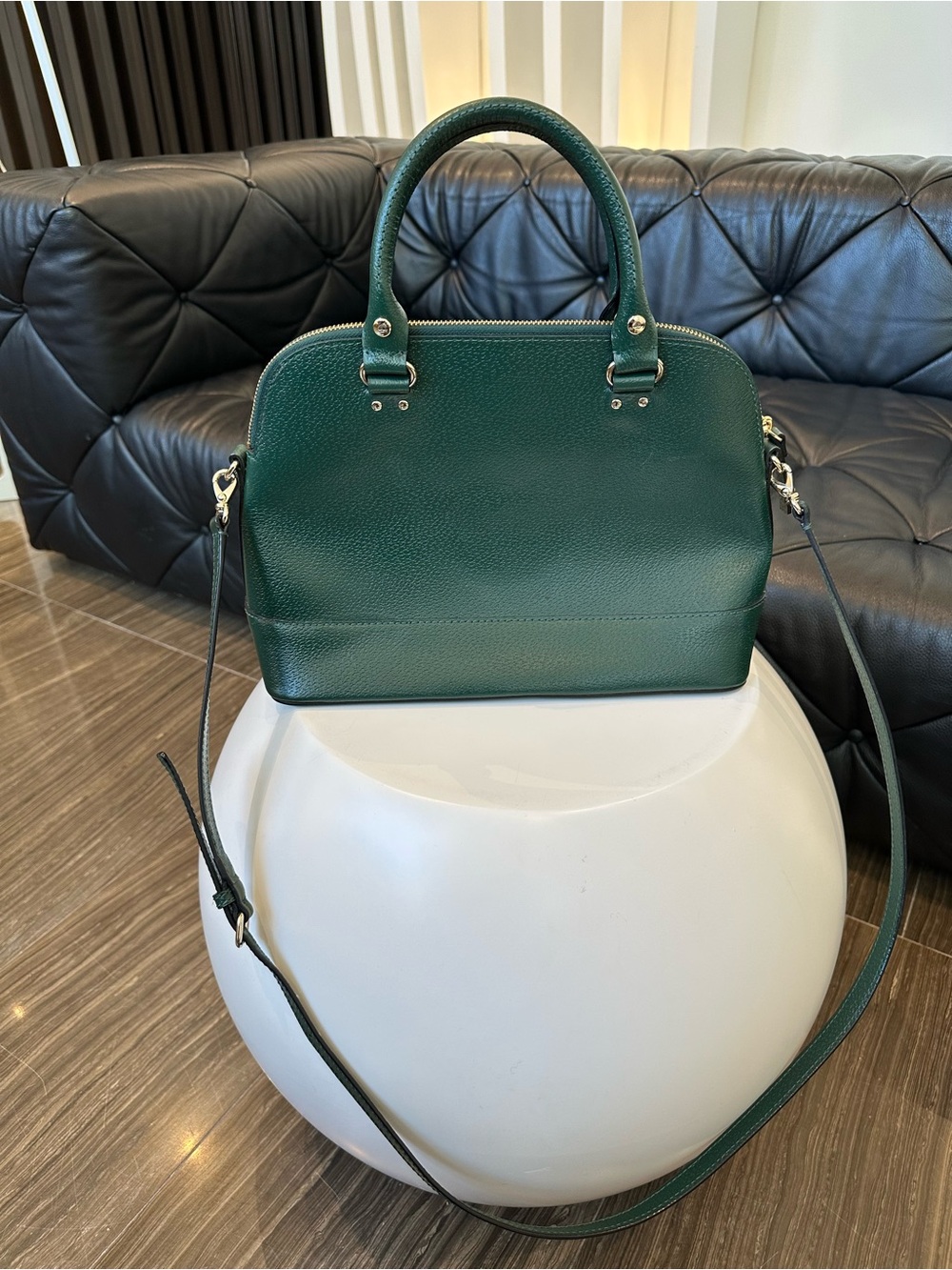kate spade Emerald Green Pebbled Leather Dome Satchel - Picture 5 of 7